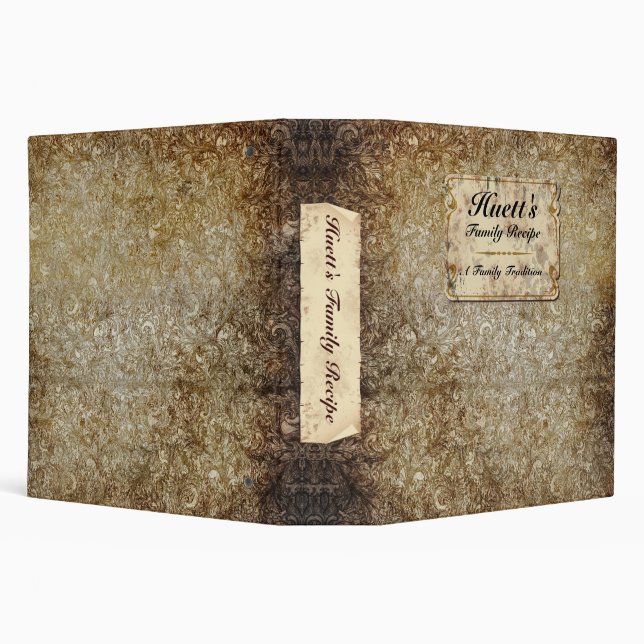 2" Vintage Gold Family Recipe Binder (Background)