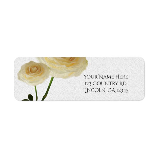 2 White Painted Roses Elegant Bridal Shower (Front)