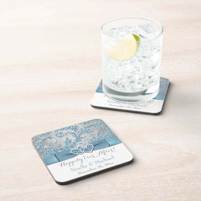 #2 Winter Wonderland Wedding Favor Coaster Set (6) (Right Side)