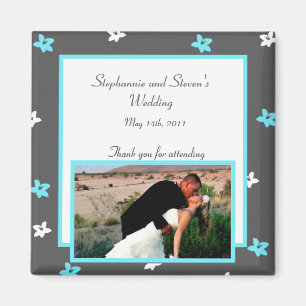 2"x2" Announcement Magnet Blue Tea Arizona Flowers