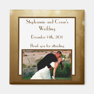 2"x2" Announcement Magnet Christmas Copper Blur