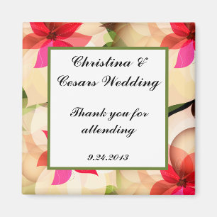 2"x2" Announcement Magnet Colourful Lotus Flower b