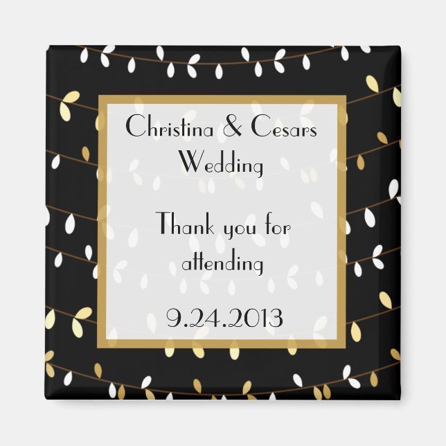2"x2" Announcement Magnet Glowing Summer Lights on (Front)