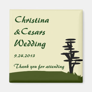 2"x2" Announcement Magnet Japanese Green Hill Top