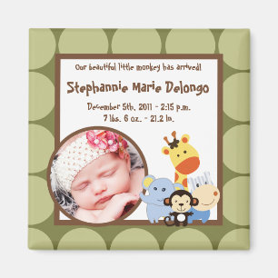2"x2" Announcement Magnet Jungle Play