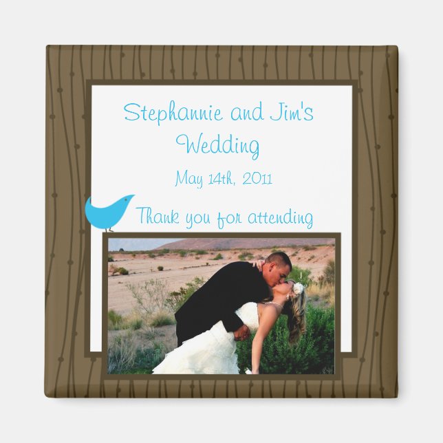 2"x2" Announcement Magnet Love Birds (Front)