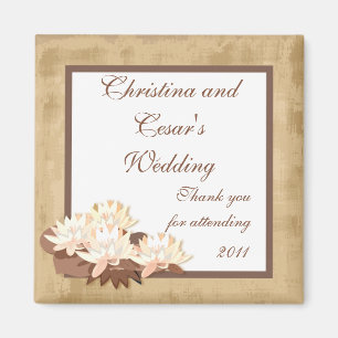2"x2" Announcement Magnet Oriental Flowers
