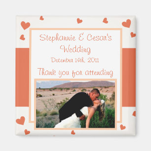 2"x2" Announcement Magnet Penguin Love/Hearts Peac