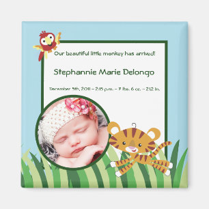 2"x2" Announcement Magnet Rain-forest Jungle Anima