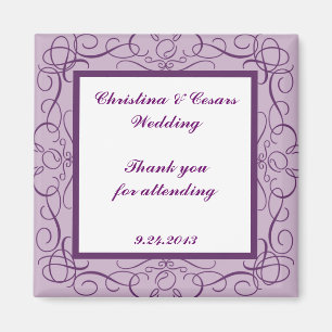 2"x2" Announcement Magnet Royal Purple Crown/Swirl