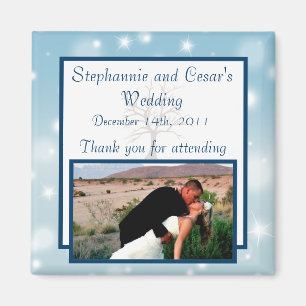 2"x2" Announcement Magnet Twinkling Snow/Bare Tree