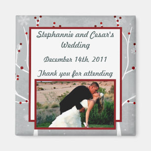2"x2" Announcement Magnet White Tree