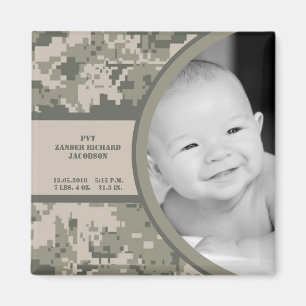 2"x2" ARMY ACU Camo Birth Announcement Magnet
