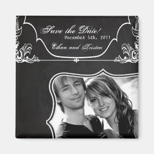 2"x2" Enregistrer la date Magnet Modern Chalkboard