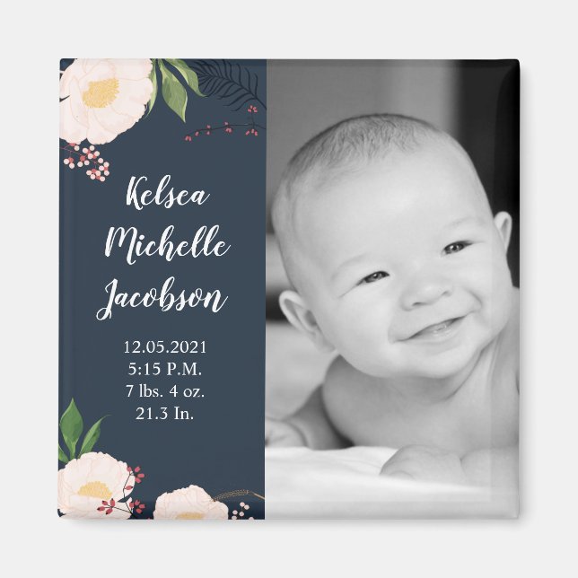 2"x2" Faire-part de naissance Magnet Baby Cosmos r (Devant)