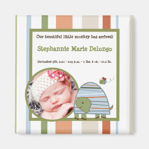 2"x2" Faire-part Magnet Laguna Plage Tortue Frog