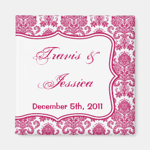 2"x2" Favoriser Aimant Fusia Blanc Damas Lace Impr