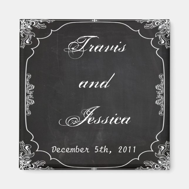 2"x2" Favoriser Magnet Modern Chalkboard Vintage (Devant)