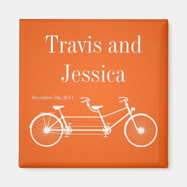 2"x2" Favoriser Magnet Whimsical Orange Double Vél (Devant)