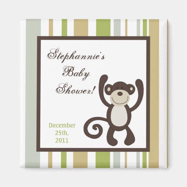 2"x2" Fête Faveur Aimant Singe Heure Zoo Animal (Devant)