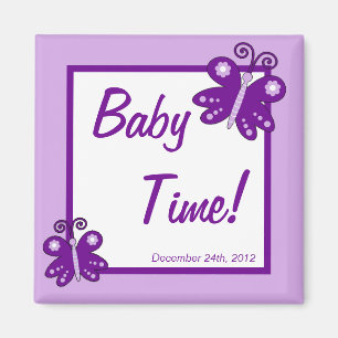 2"x2" Magnet Favour Purple Spring Time Butterfly