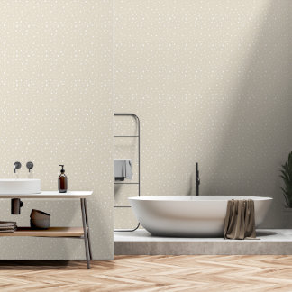 2' x 12' Ivory polka Smooth Vinyl Wallpaper