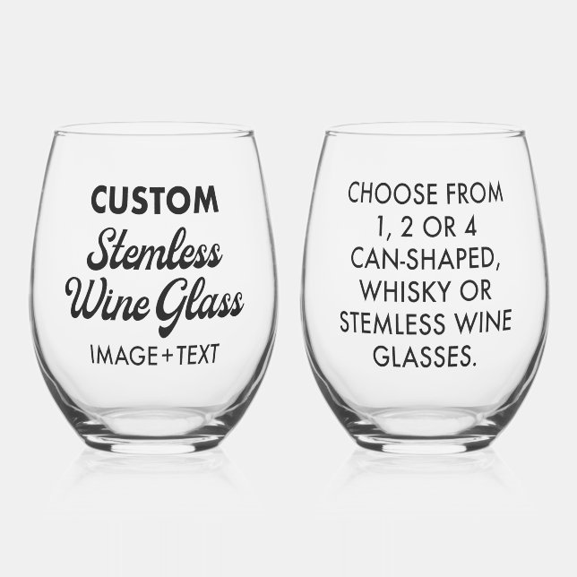 2 x Custom Personalized Stemless Wine Glass 16oz (Front)