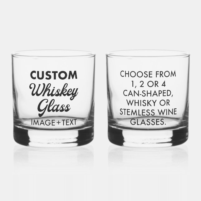 2 x Custom Personalized Whiskey Glass 12oz (Front)