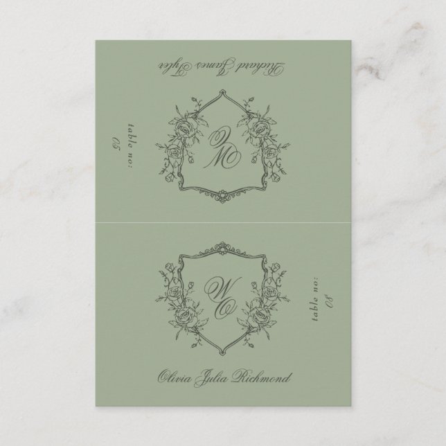 2 x Cut in Half DIY Crest Flat Place Cards (Front)
