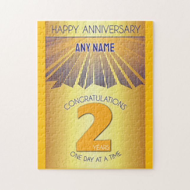 2 Year | AA 12 Step Anniversary Personalized Jigsaw Puzzle (Vertical)