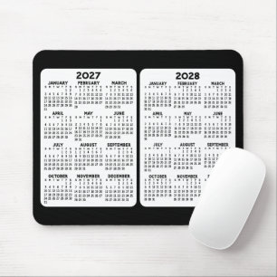 2 Year Calendar - year view 2027 2028 Mouse Pad