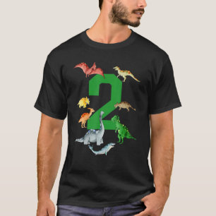 2 Year Old 2nd Birthday Boy Rex Dinosaur T-Shirt