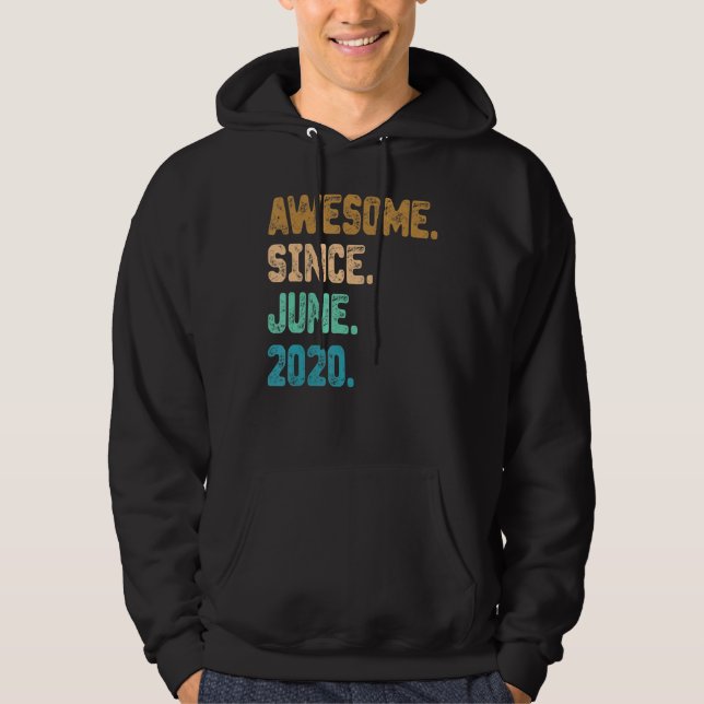 2 Year Old Awesome Since June 2020 2nd Birthday  1 Hoodie (Front)