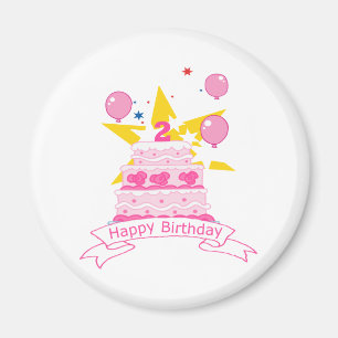 2 Year Old Birthday Cake Magnet