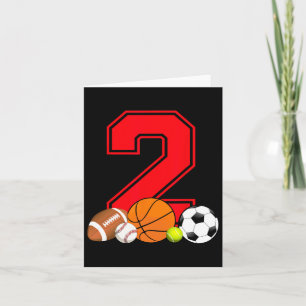 2 Year Old Bysketbyll Footbyll Bysebyll Soccer Bir Card