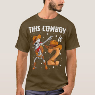 2 year old Cowboy Western Dabbing Skeleton 2nd bir T-Shirt