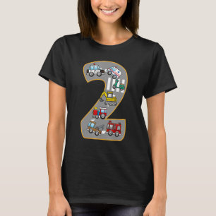 2 Year Old Excavator Cars Vehicles 2nd Birthday B T-Shirt