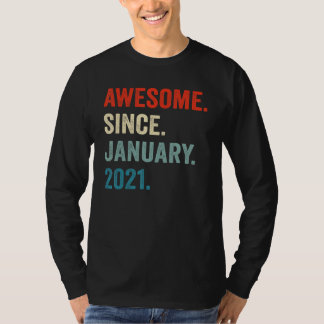 2 Year Old Gifts 2nd Birthday Boy Awesome Since Ja T-Shirt