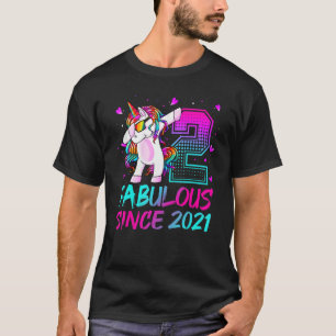 2 Year Old Gifts Girls Teens Dabbing Unicorn 2nd B T-Shirt
