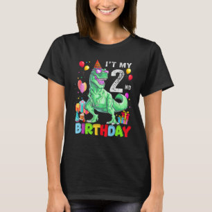 2 Year Old It's My 2nd Birthday Rex Dinosaur Boy T-Shirt