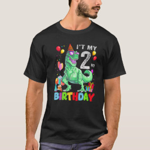 2 Year Old It's My 2nd Birthday Rex Dinosaur Boys T-Shirt