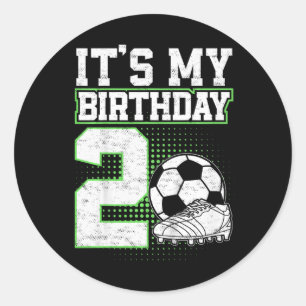 2 Year Old Soccer Boy Its My 2nd Birthday Soccer L Classic Round Sticker