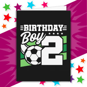 2 Year Old Soccer Football Party 2nd Birthday Boy Card