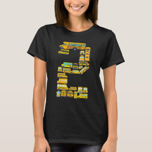 2 Year Old Toddler 2nd Birthday School Bus Theme K T-Shirt