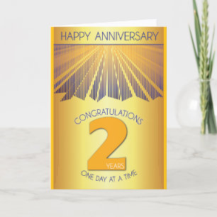 2 Year Sober Anniversary   Golden Ray 12 Step  Card