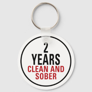 2 Years Clean and Sober Keychain