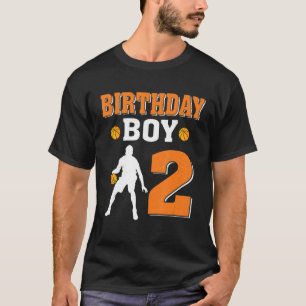 2 Years Old 2nd Birthday Boy Basketball Party T-Shirt