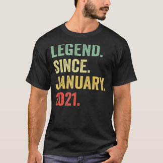 2 Years Old 2nd Birthday Boy Legend Since January T-Shirt