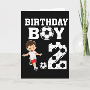 2 Years Old 2nd Birthday Boy Soccer Lover Party Card