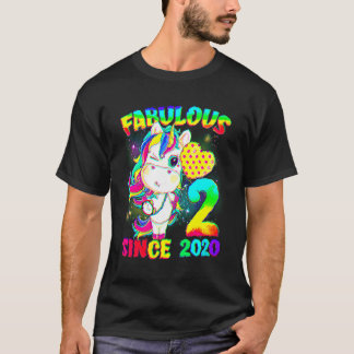 2 Years Old 2nd Birthday Unicorn Girl Fabulous Sin T-Shirt